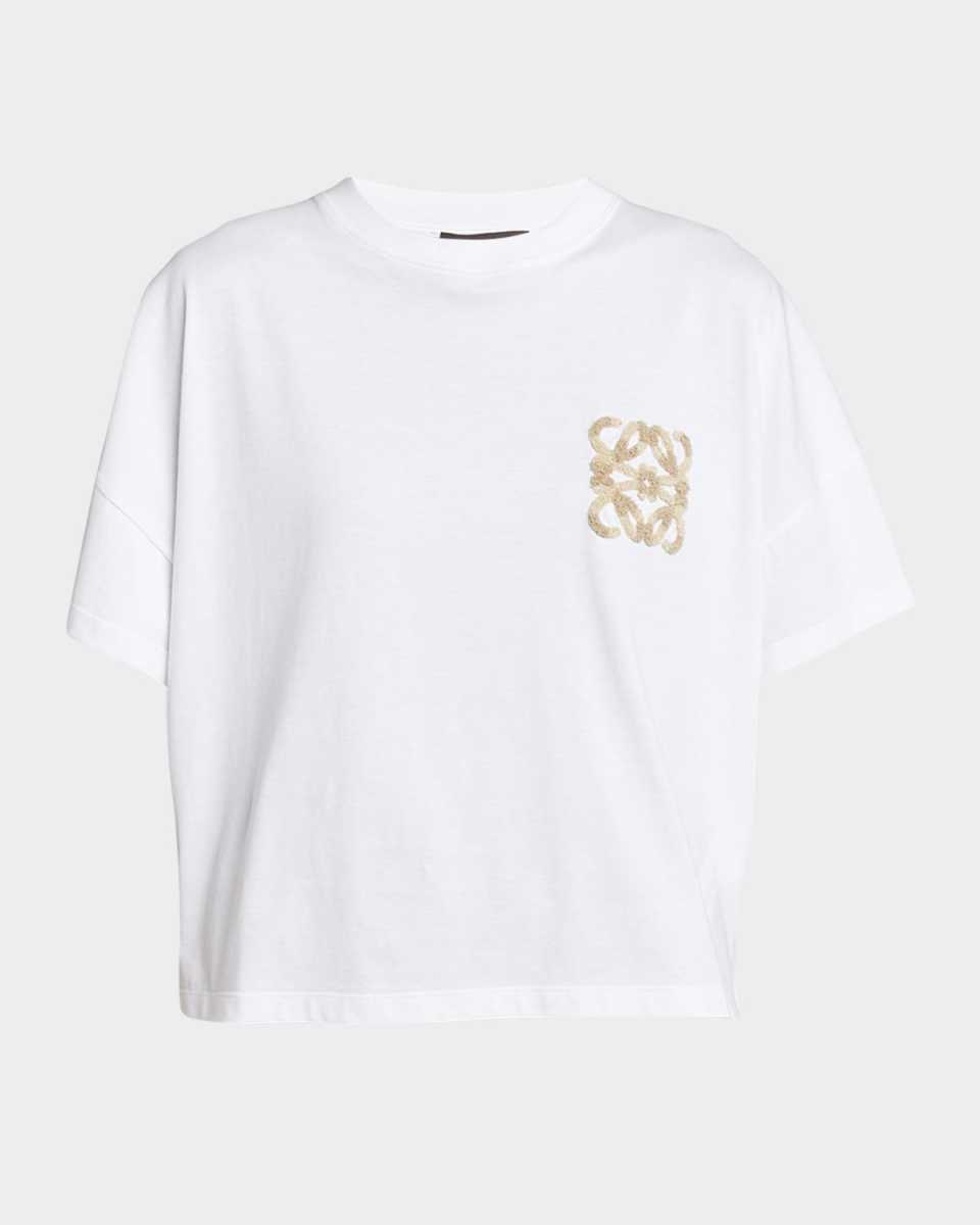 x Paula Ibiza Boxy Fit T-Shirt with Raffia Anagr